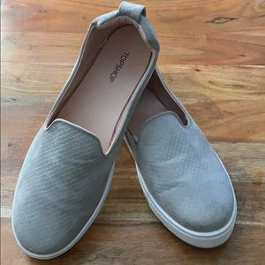 TopShop Gray slip on sneakers, made in Italy